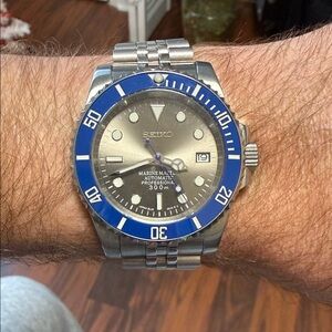 Seiko Marine Blue and Silver Dive Watch